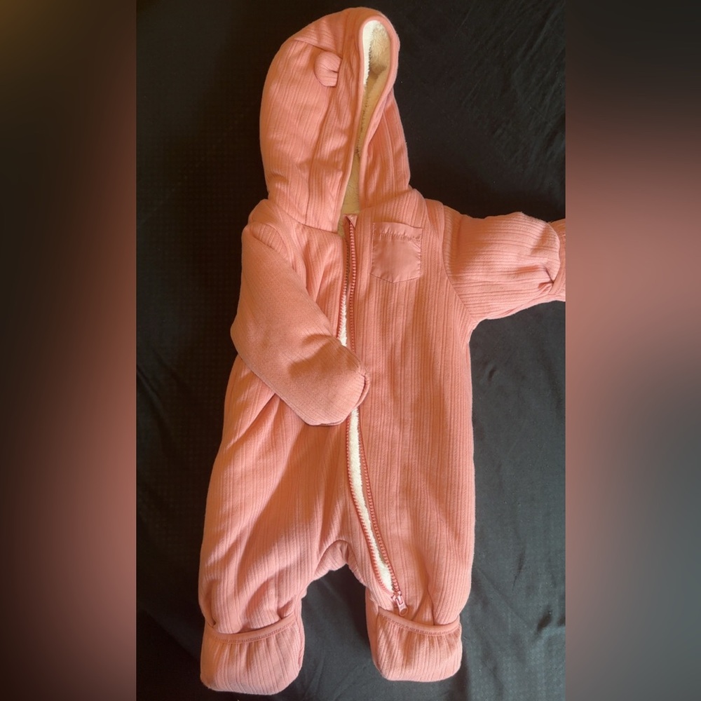 Wonder Nation Pink Hooded Footie Onesie